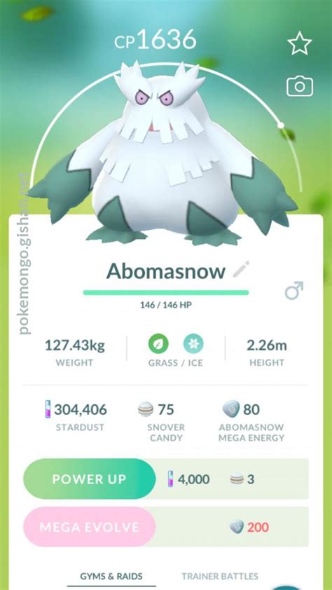 abomasnow serebii|abomasnow pokemon go.